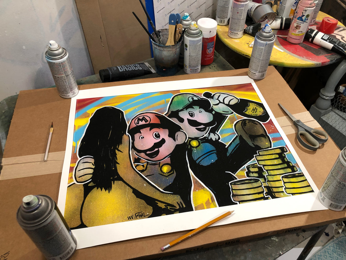 Mario and Luigi Toast To A Happy Ending Limited Edition Print