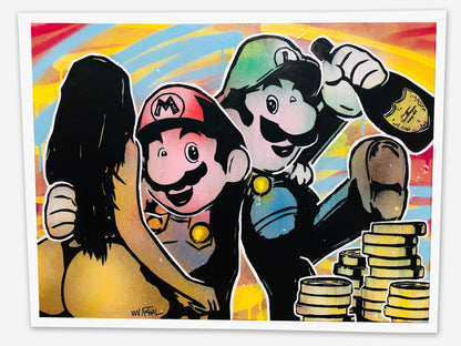 Mario and Luigi Toast To A Happy Ending Limited Edition Print